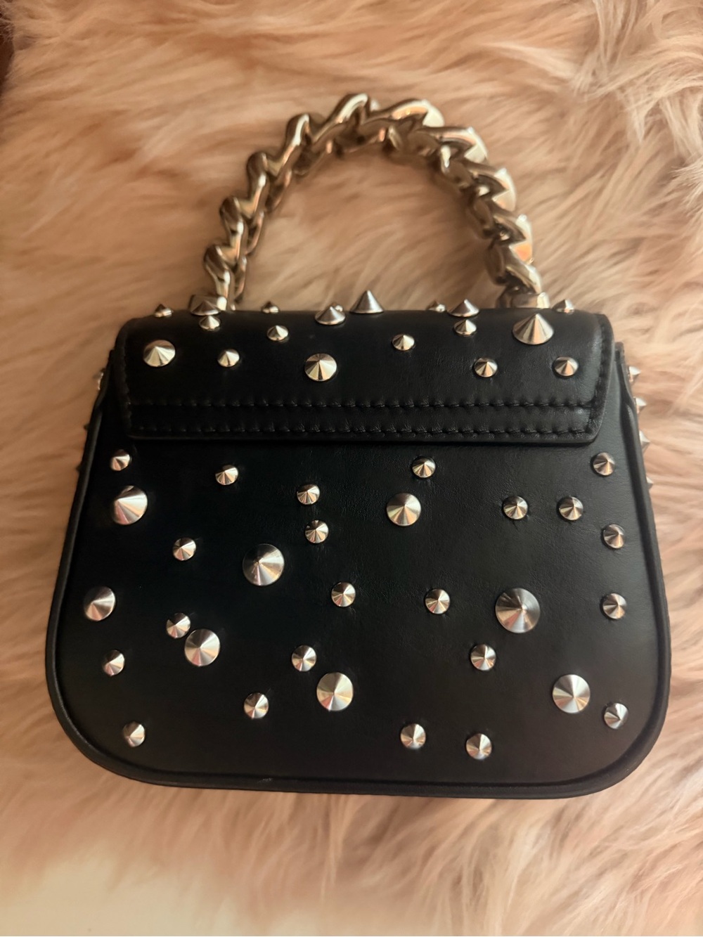 AUTHENTIC Versace La Medusa Studded Top Handle handbag with shoulder strap - Picture 3 of 8